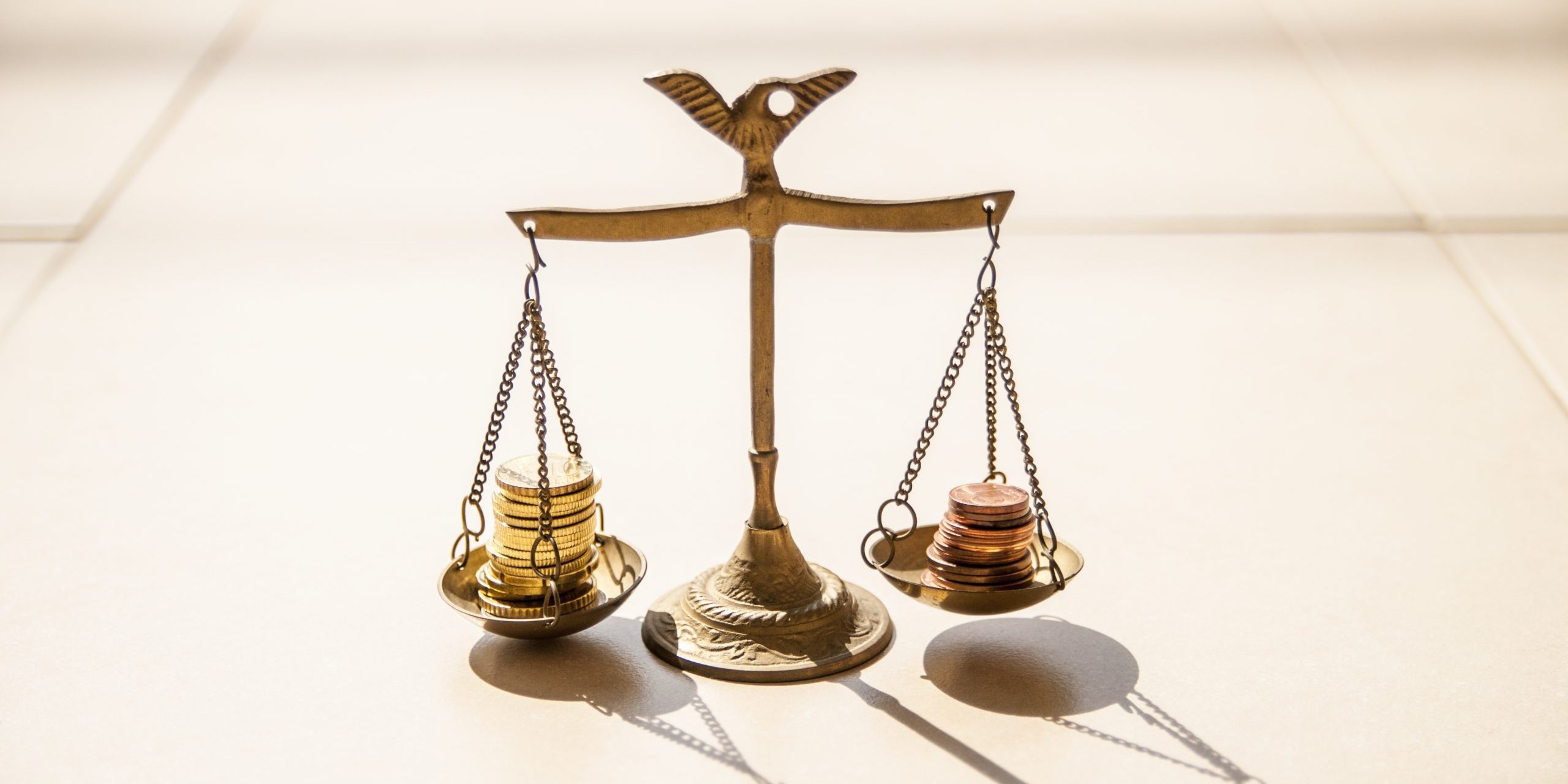 Coins on scales